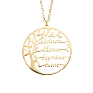 Collier Personnalisé 4 Prenoms – Arbre de vie