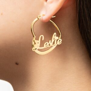 Boucle d’Oreille Créole Coeur Personnalisable