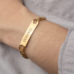 [NOUVEAU] Bracelet Homme Gourmette Personnalisable