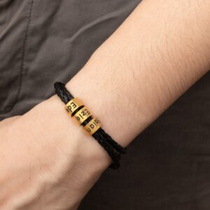 Bracelet en Cuir Tressé pour Homme – Personnalisable