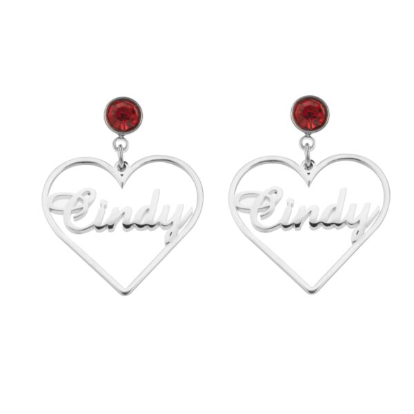 Boucles d'oreilles Pendantes Coeur Personnalisable – Image 4