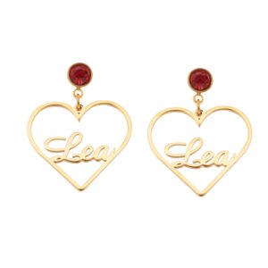 Boucles d’oreilles Pendantes Coeur Personnalisable