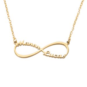 Collier Infini avec 2 Prénom Personnalisable