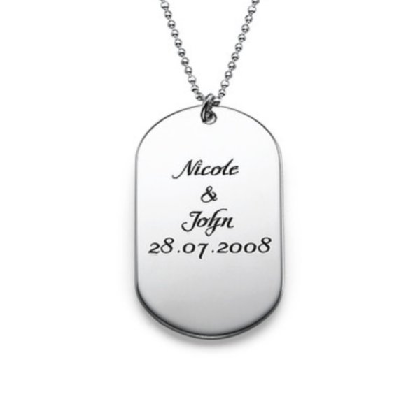 Collier Plaque Militaire Personnalisée en Argent