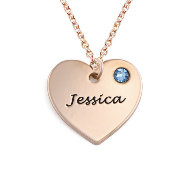 Pendentif Coeur Personnalisé avec Pierre de Naissance – Image 4