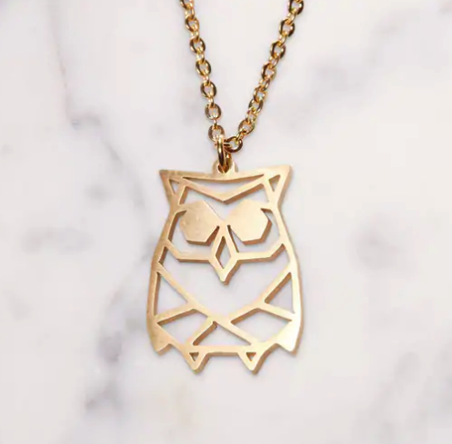 collier origami hibou