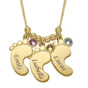 Collier Pendentif Pieds de bébé Personnalisables